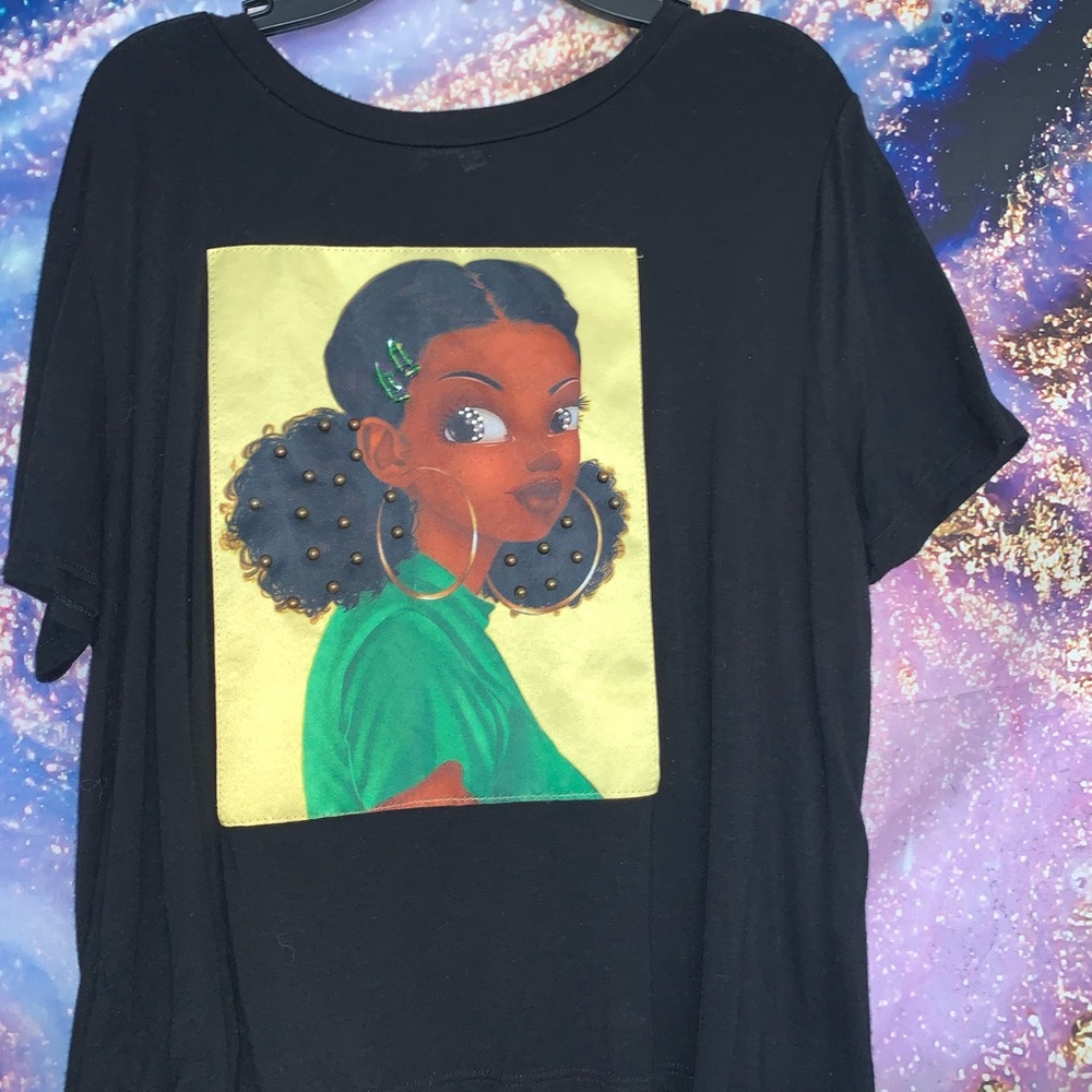Black Queen on Black T-shirt.